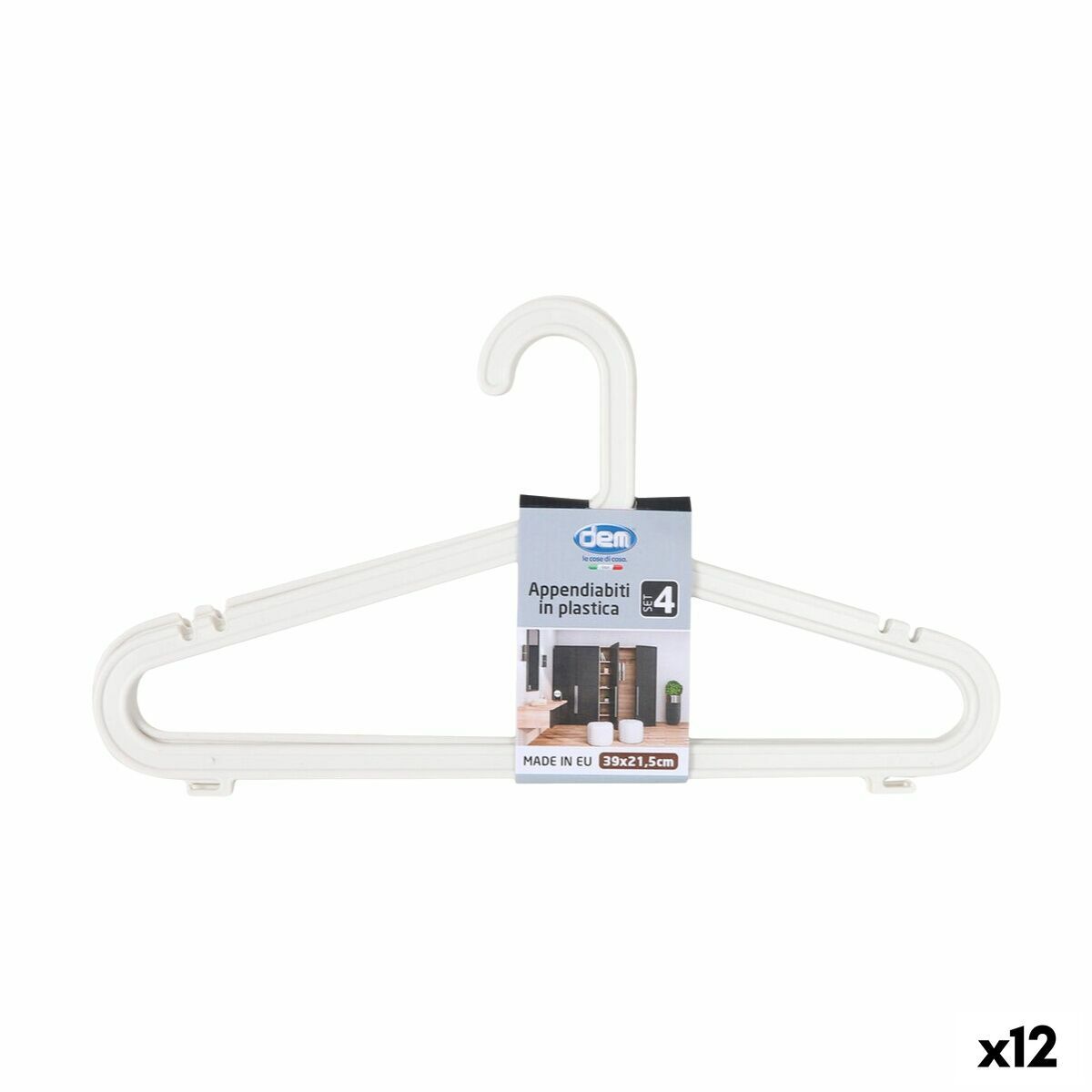 Perchas Dem Meng Plástico 4 Piezas (12 Unidades)