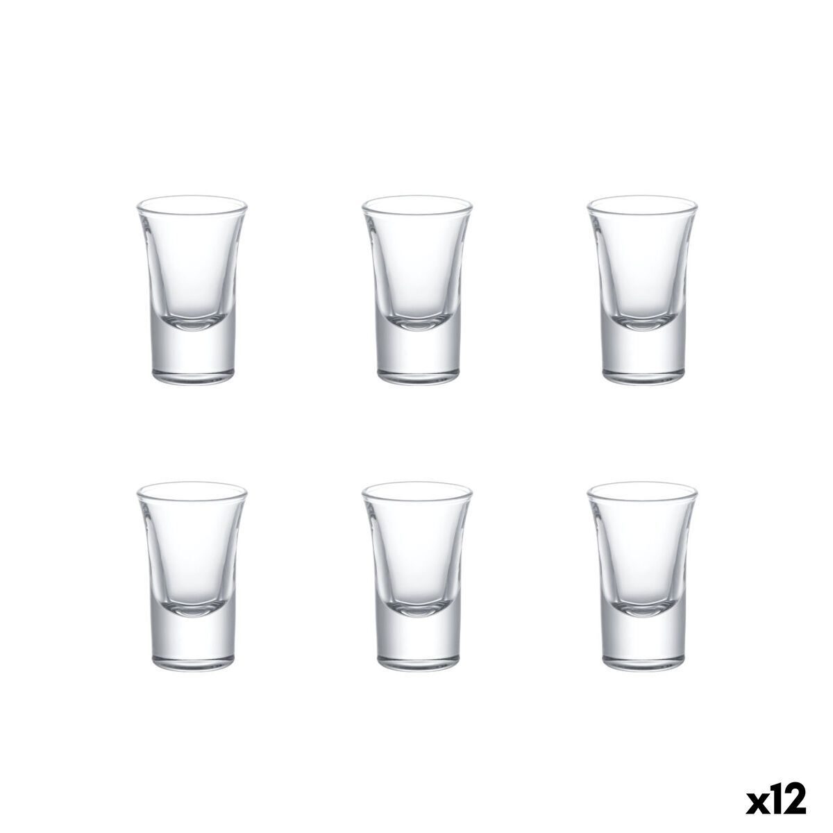Set de Vasos de Chupito La Mediterránea Diva Transparente Vidrio 30 ml 6 Piezas (12 Unidades)