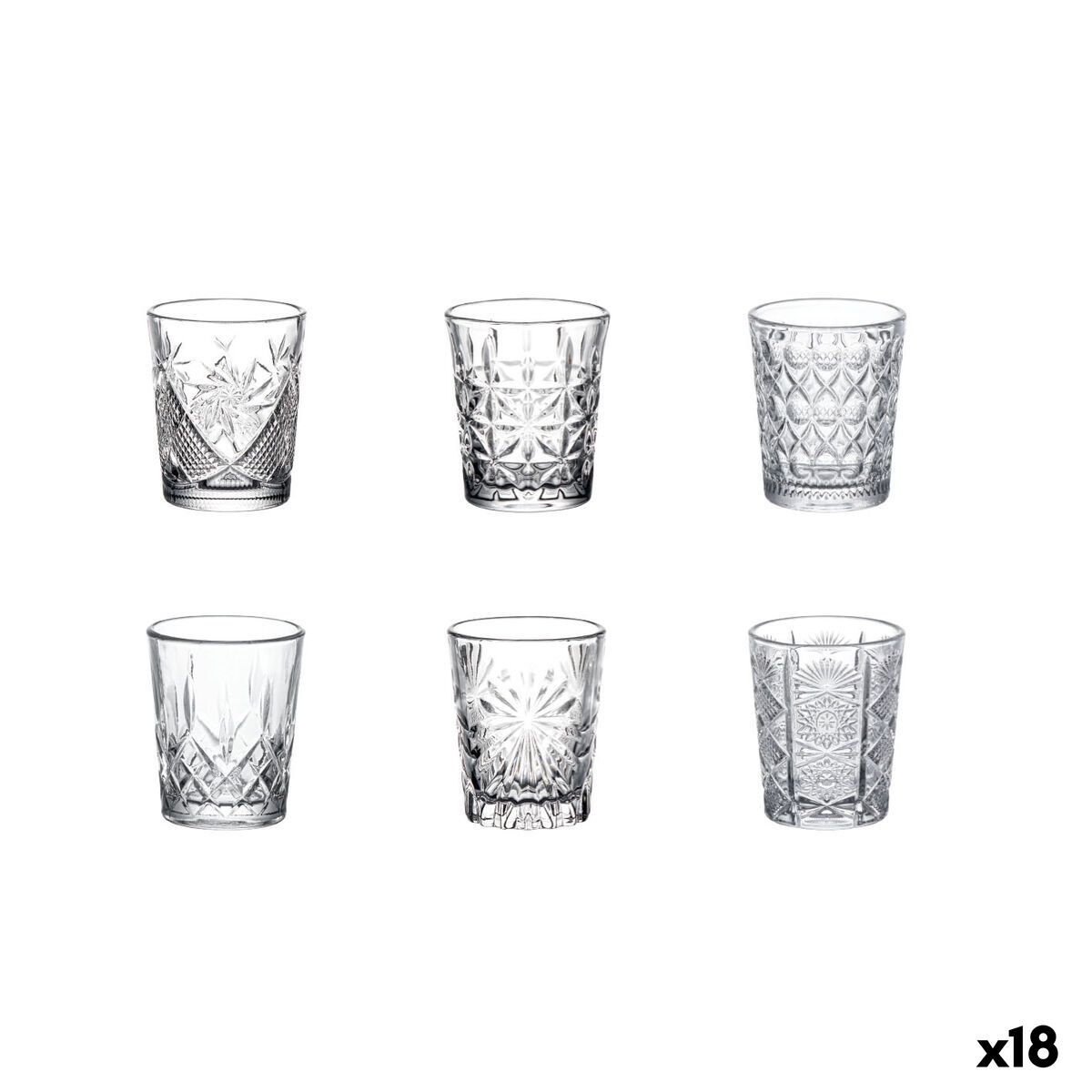 Set de Vasos de Chupito La Mediterránea Oman Transparente Vidrio 6 Piezas (18 Unidades)
