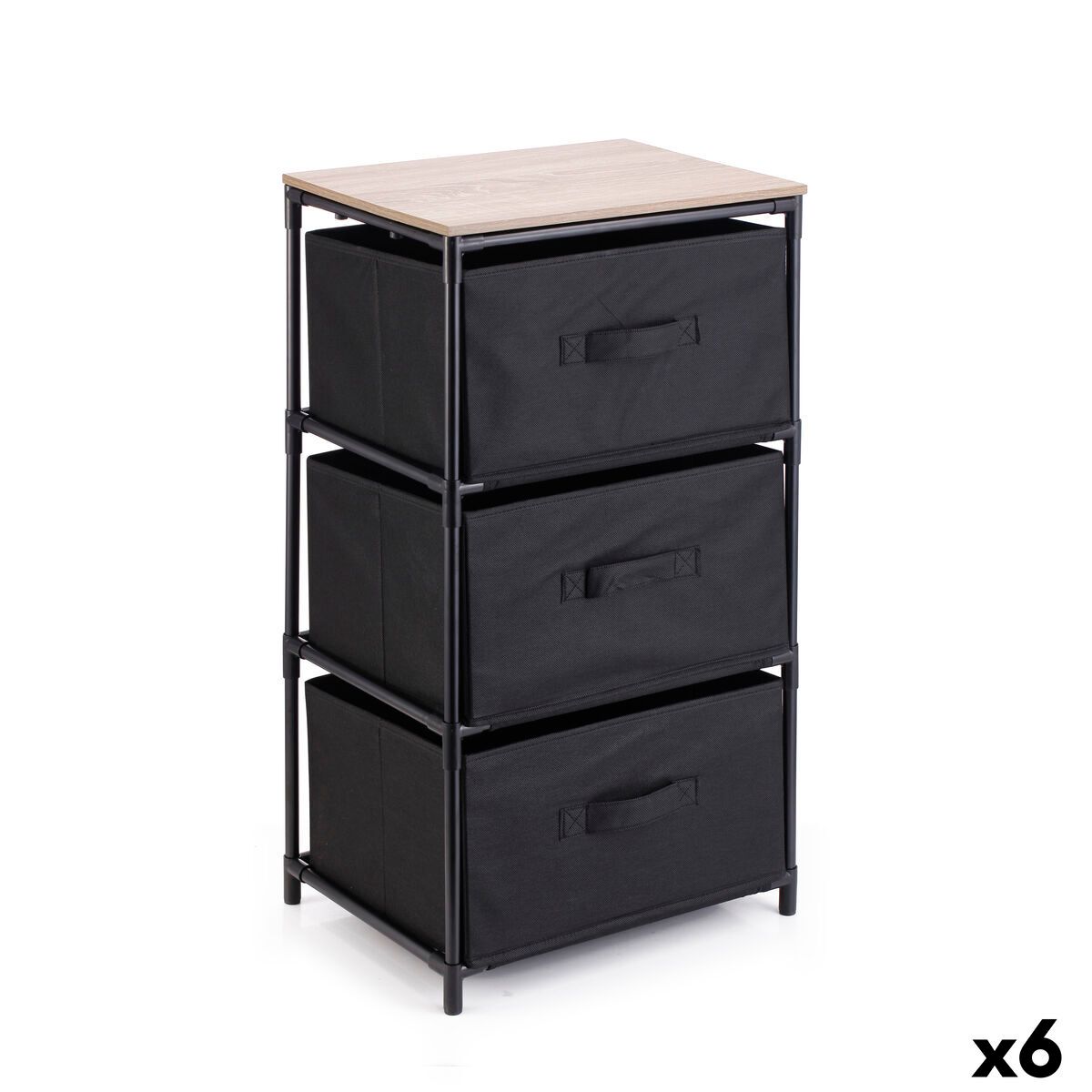 Cajonera Confortime Marrón Negro 40 x 30 x 69 cm (6 Unidades)