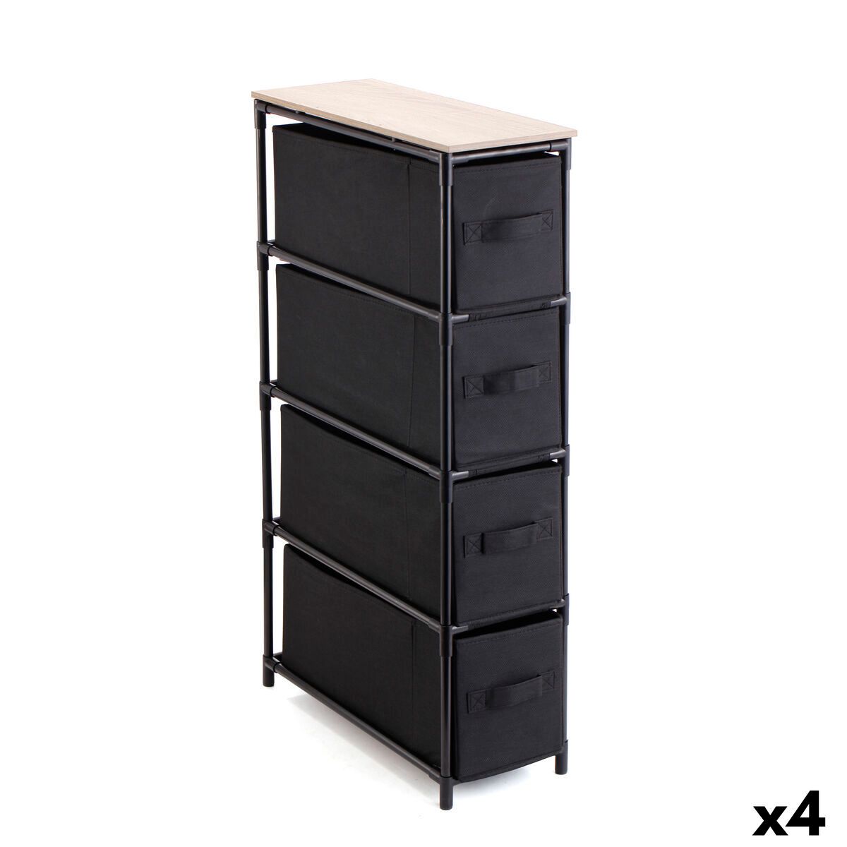 Cajonera Confortime Marrón Negro 47 x 20 x 90 cm (4 Unidades)