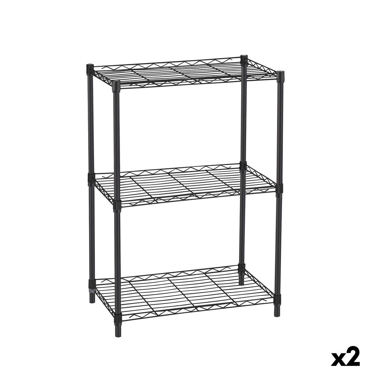 Estantería MobleKit Negro Metal 56 x 35 x 82 cm (2 Unidades)