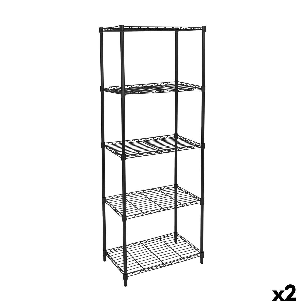 Estantería MobleKit Negro Metal 56 x 35 x 158 cm (2 Unidades)