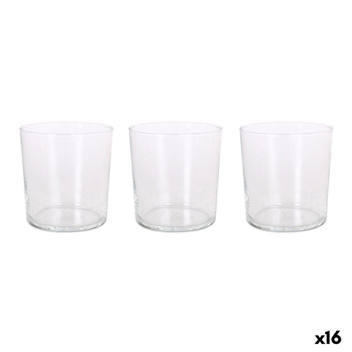 Set de Vasos LAV Transparente Vidrio 340 ml 3 Piezas (16 Unidades)