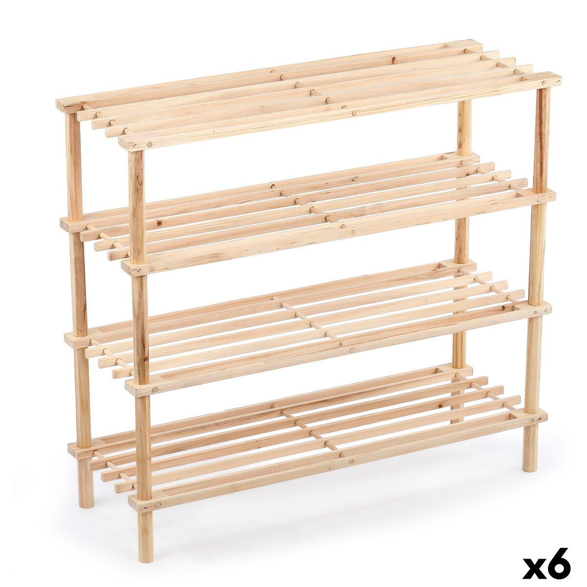 Zapatero Confortime Natural Madera 74 x 26 x 67 cm (6 Unidades)