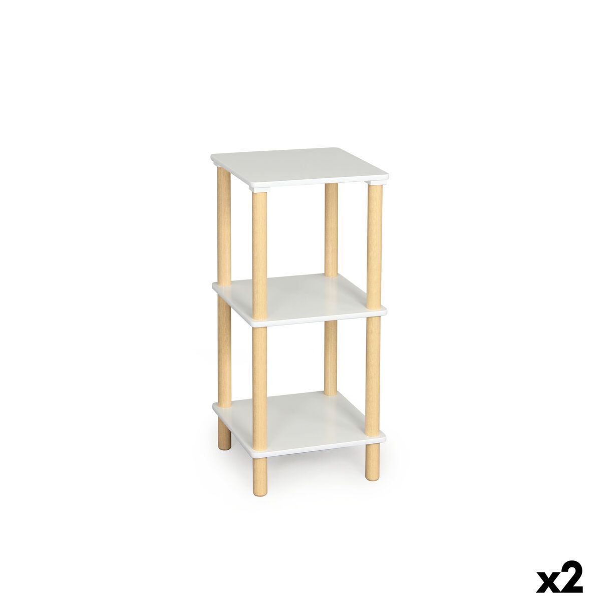 Estantería MobleKit Blanco Marrón Madera 35 x 35 x 75 cm (2 Unidades)
