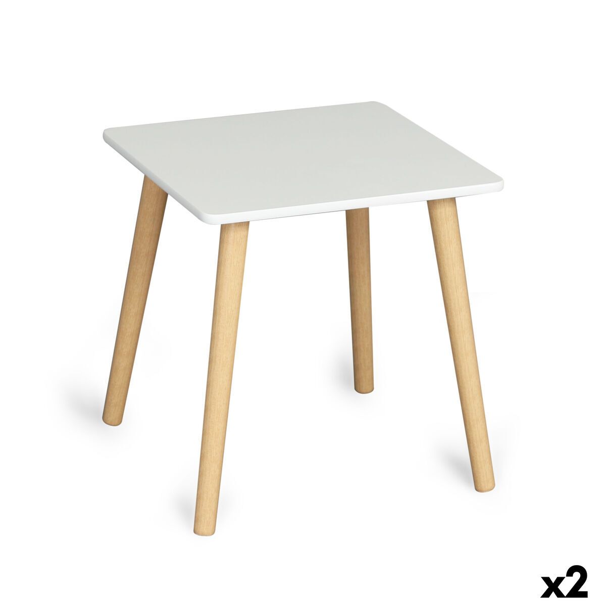 Mesa auxiliar MobleKit Blanco Marrón 40 x 40 x 40 cm (2 Unidades)