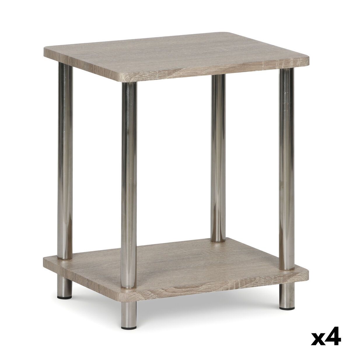 Mesa auxiliar MobleKit Marrón Plateado 34 x 29,5 x 41 cm (4 Unidades)