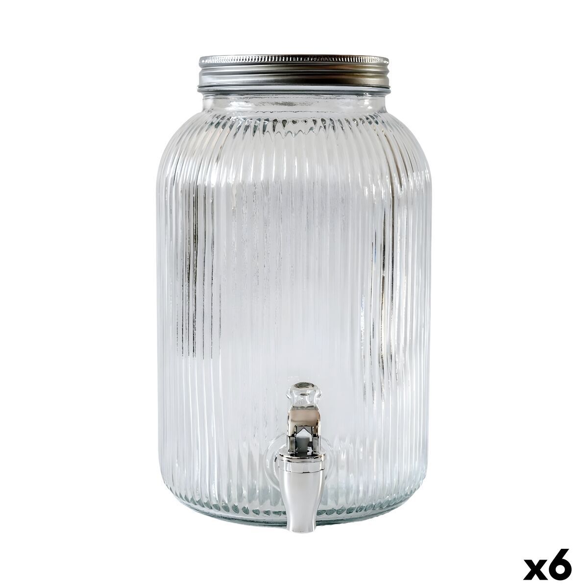 Dispensador de Agua La Mediterránea Lines Vidrio 4 L 15 x 26 cm (6 Unidades)