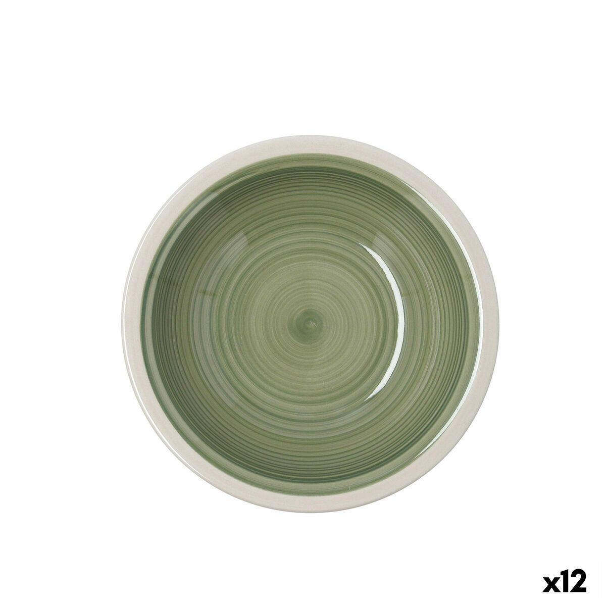 Plato Hondo Quid Calypso Verde Cerámica Ø 21,5 cm (12 Unidades)