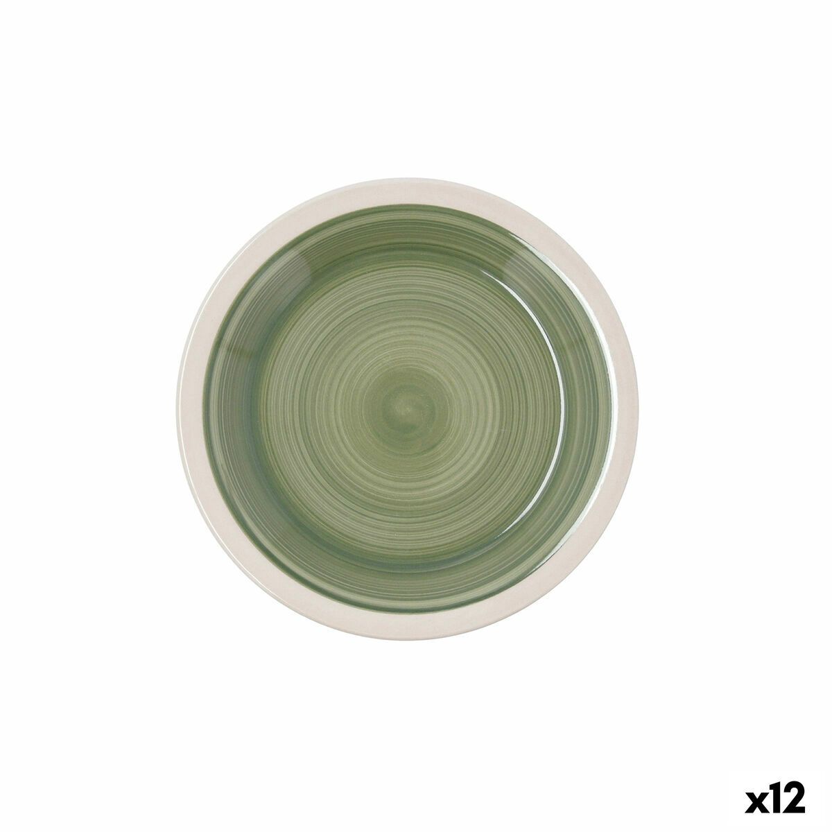 Plato de Postre Quid Calypso Verde Cerámica Ø 19 cm (12 Unidades)