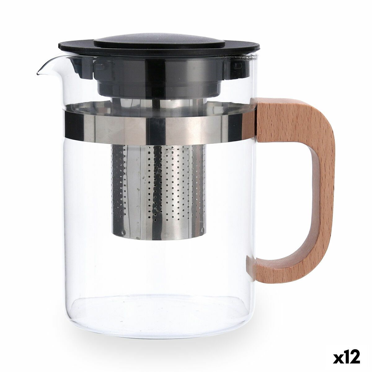 Tetera Quid Tubin Transparente Vidrio 800 ml (12 Unidades)