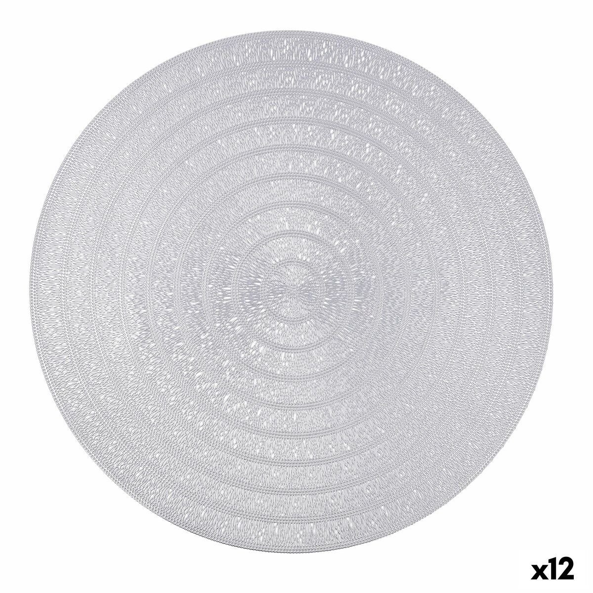 Salvamantel Quid Habitat Plateado Plástico Ø 38 cm (12 Unidades)