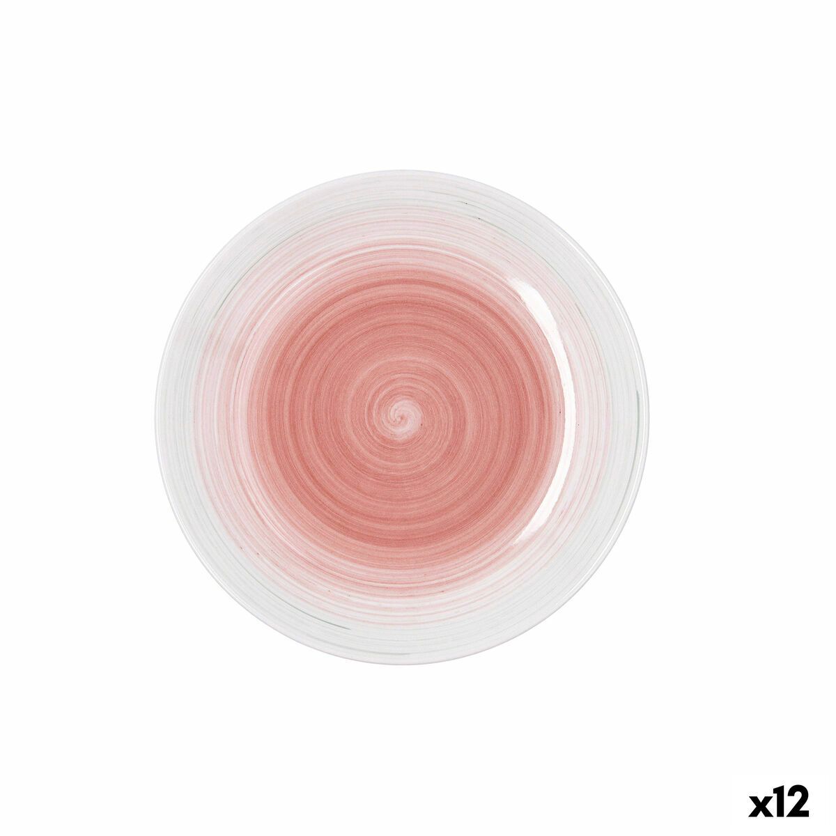 Plato de Postre Quid Velvet Rosa Cerámica Ø 19 cm (12 Unidades)