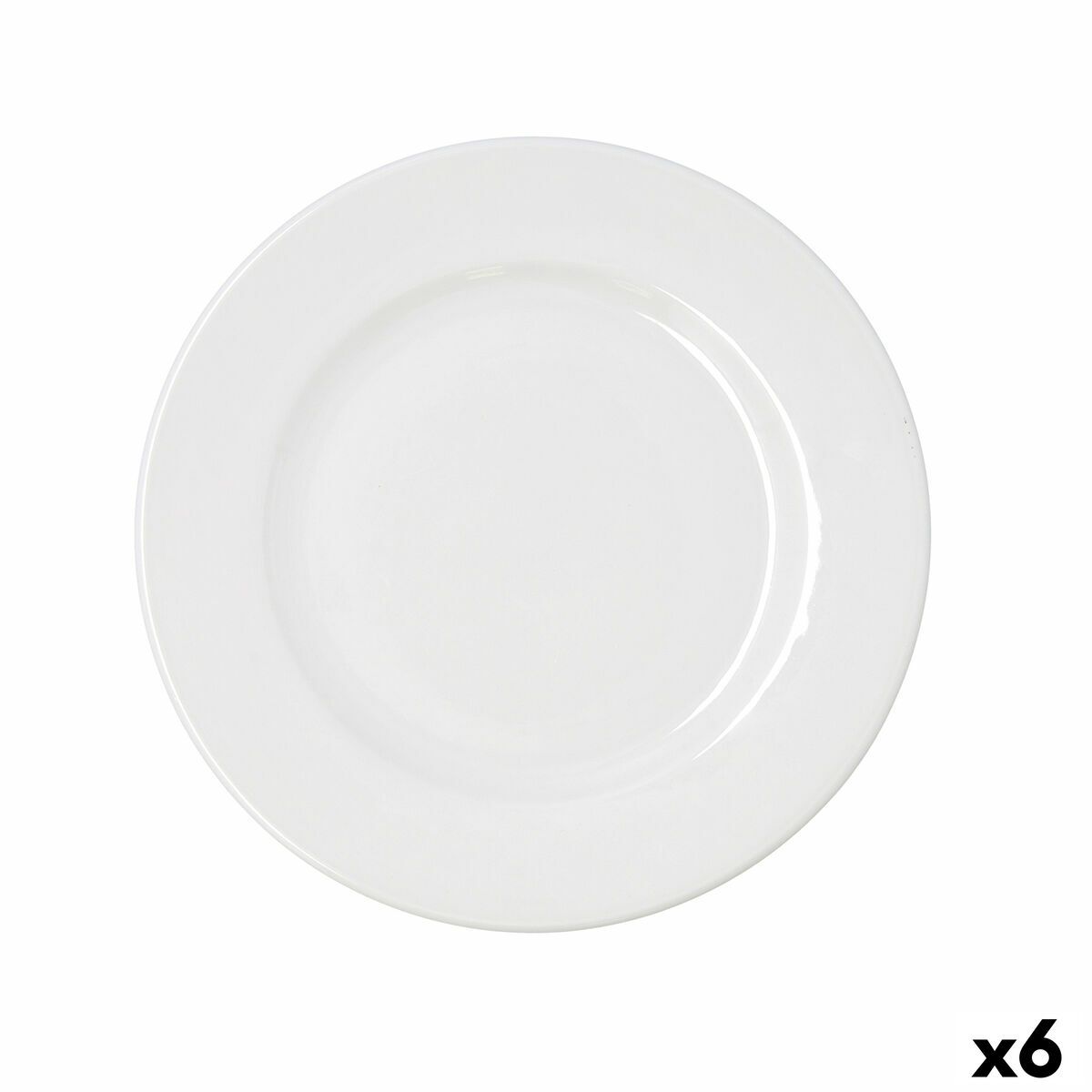 Plato Llano Bidasoa Serenity Hydrozero Blanco Cerámica Ø 27 cm (6 Unidades)