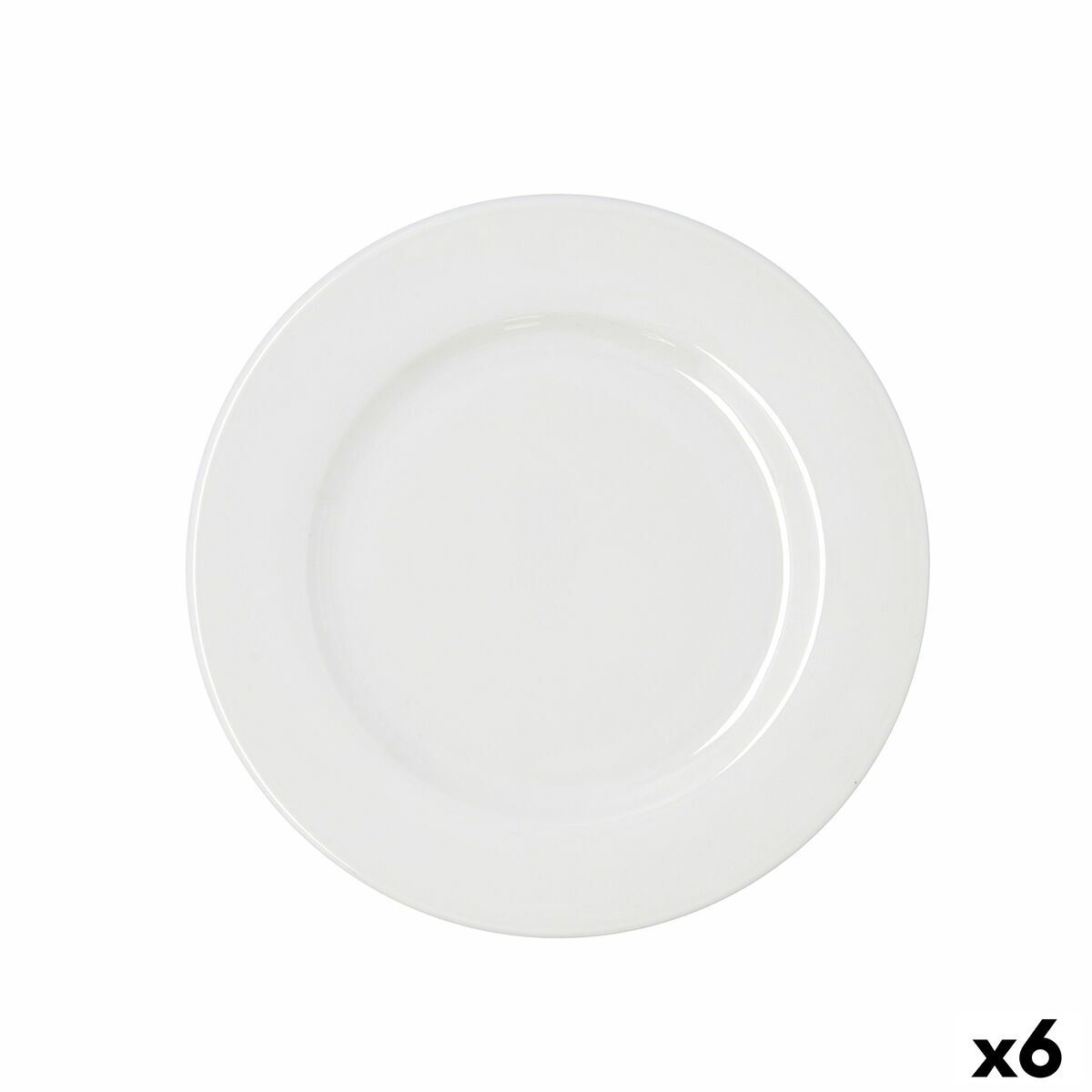 Plato Llano Bidasoa Serenity Hydrozero Blanco Cerámica Ø 25 cm (6 Unidades)