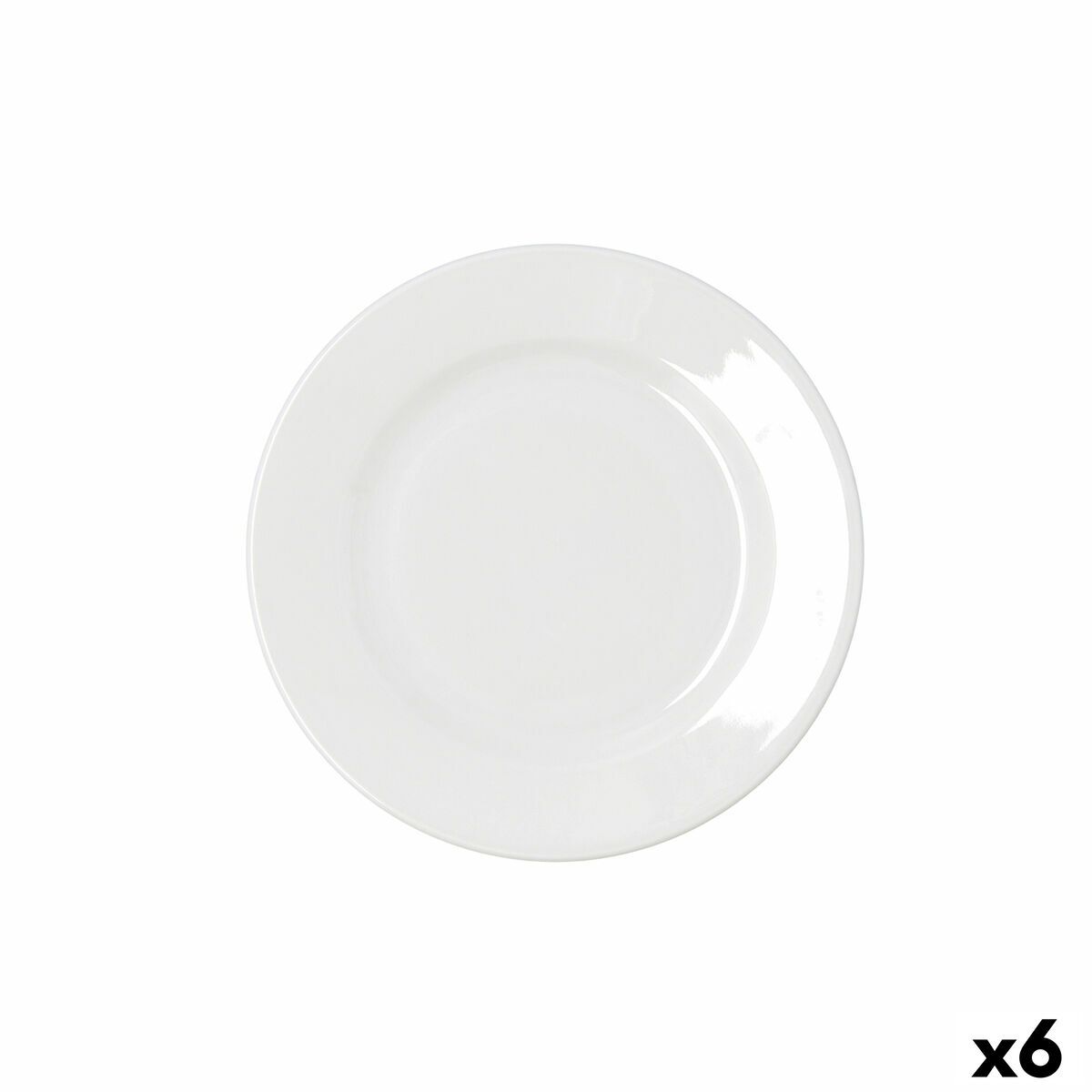 Plato Llano Bidasoa Serenity Hydrozero Blanco Cerámica Ø 21 cm (6 Unidades)