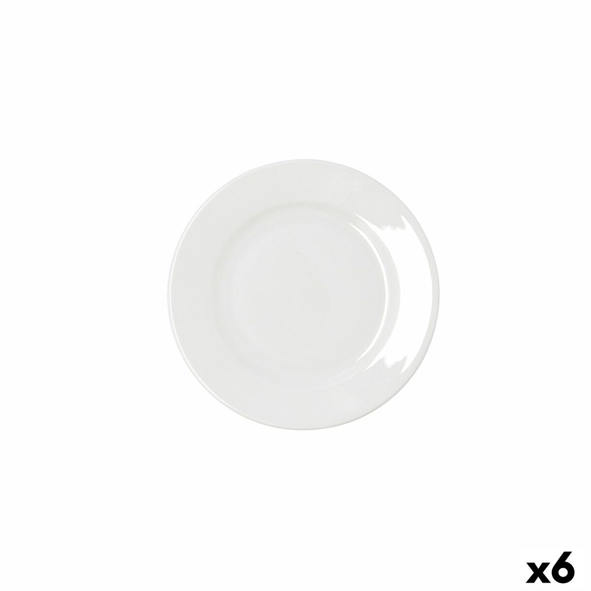 Plato Llano Bidasoa Serenity Hydrozero Blanco Cerámica Ø 17 cm (6 Unidades)