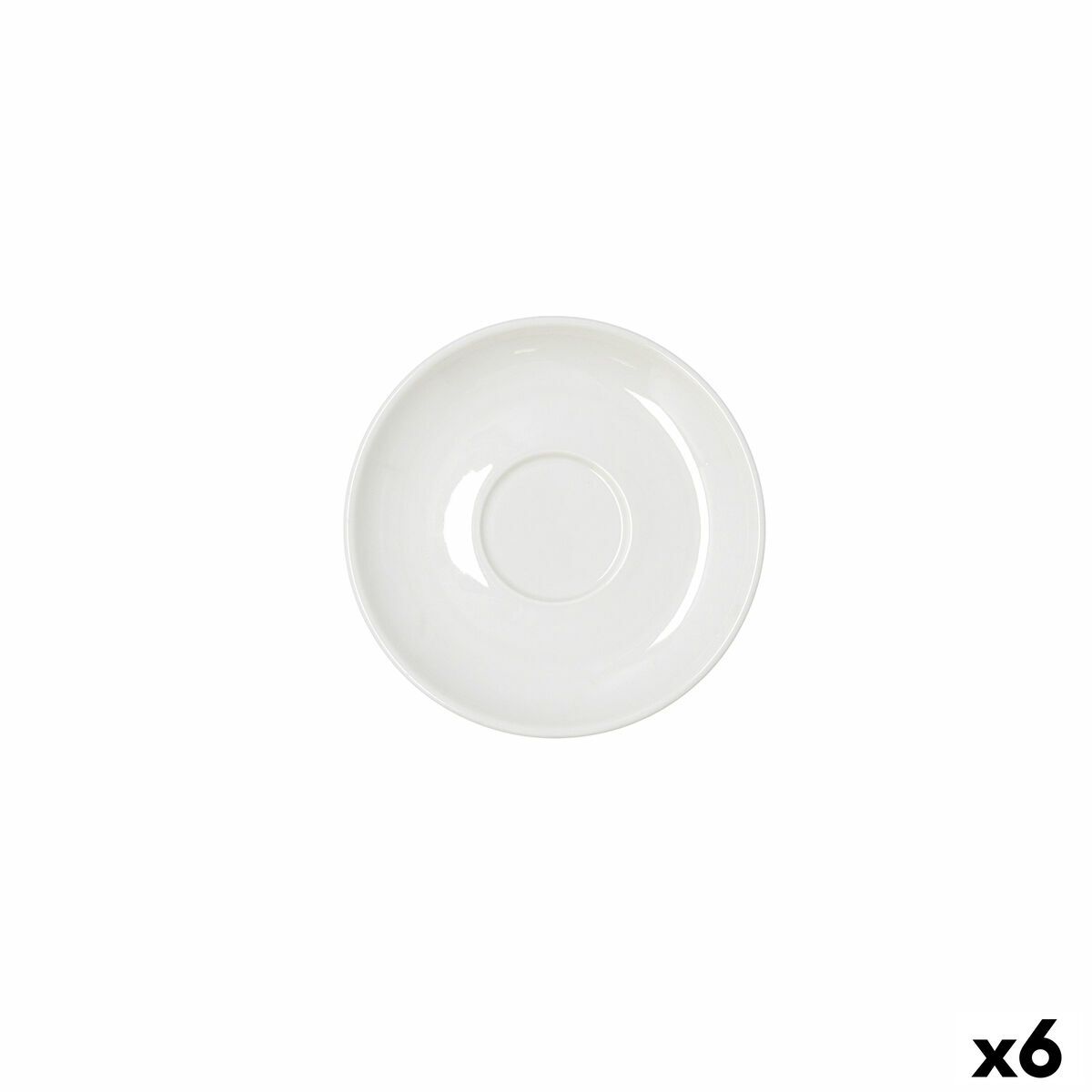 Plato Bidasoa Serenity Hydrozero Blanco Cerámica Ø 15 cm Café (6 Unidades)