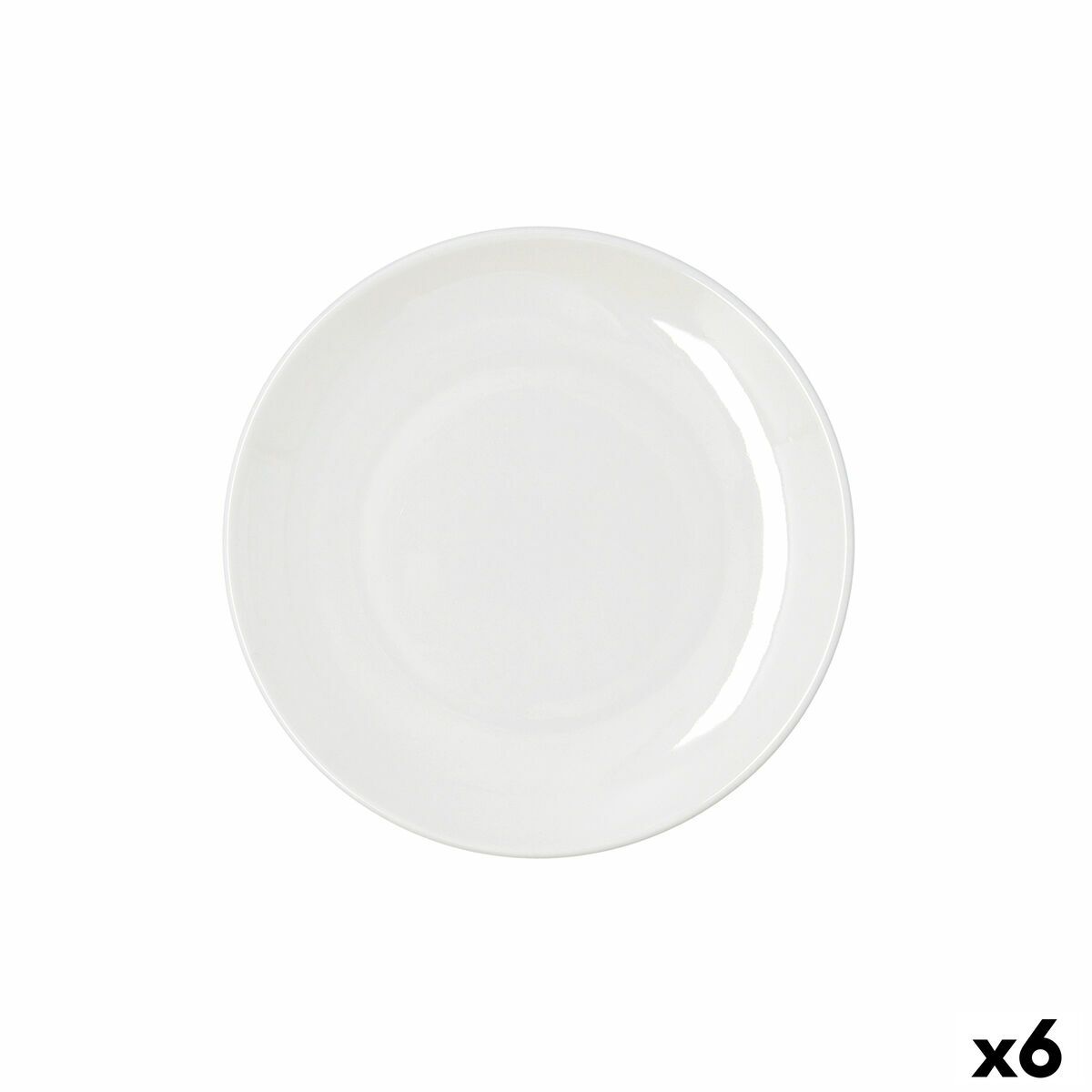 Plato Llano Bidasoa Harmony Hydrozero Blanco Cerámica Ø 21 cm (6 Unidades)