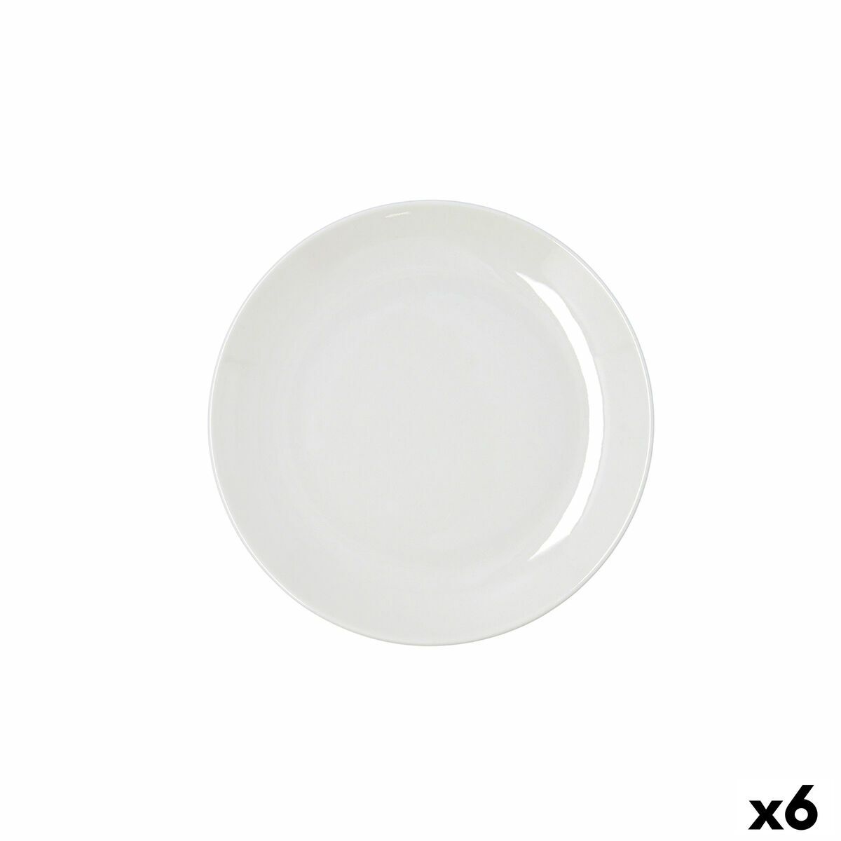 Plato Llano Bidasoa Harmony Hydrozero Blanco Cerámica Ø 19 cm (6 Unidades)
