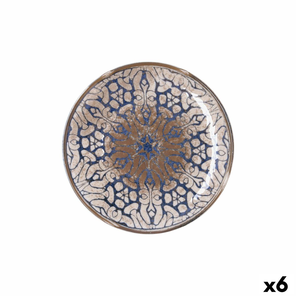 Plato de Postre Bidasoa Deneb Hydrozero Marrón Cerámica Ø 21 cm (6 Unidades)