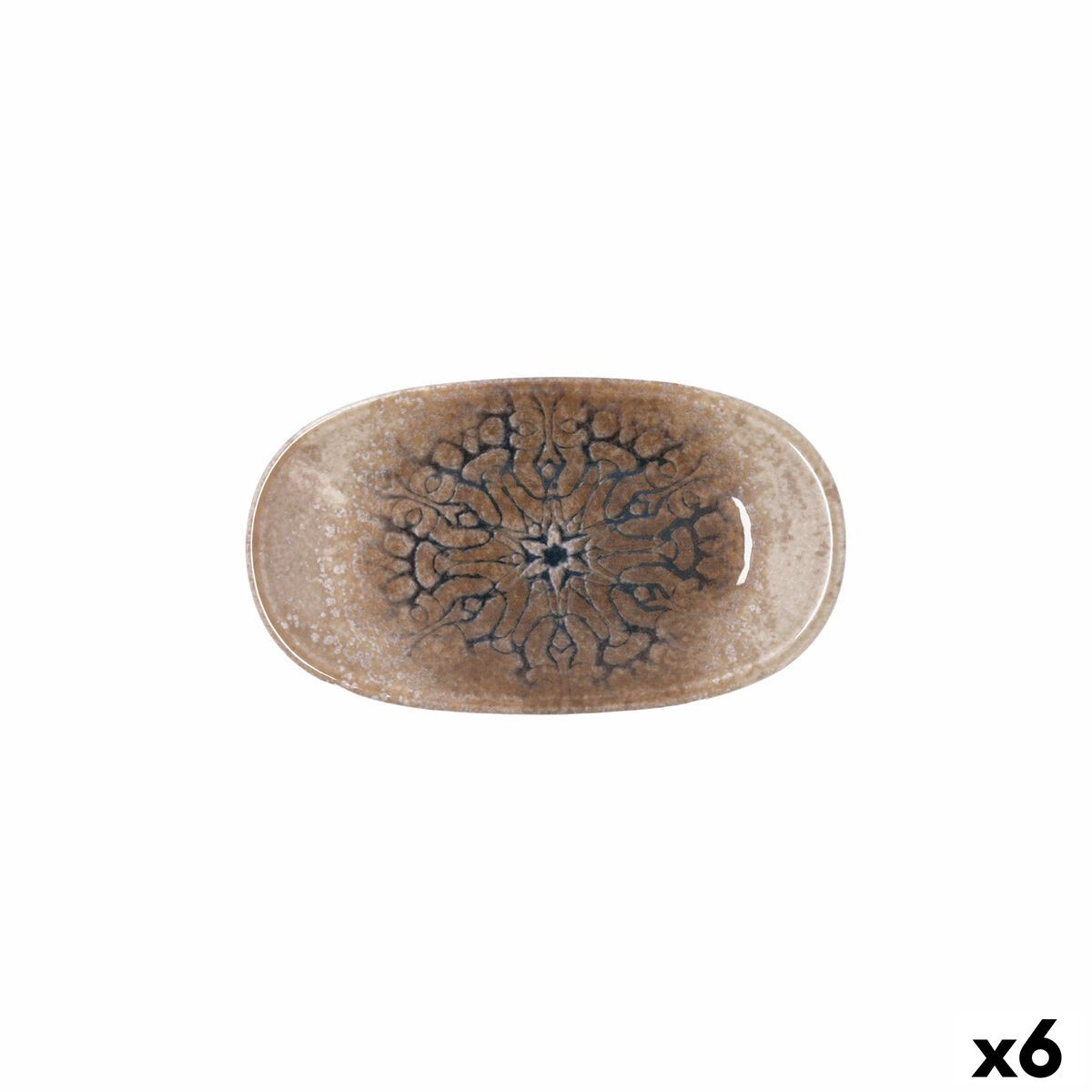 Bandeja de Aperitivos Bidasoa Deneb Hydrozero Marrón 19 x 11 cm (6 Unidades)