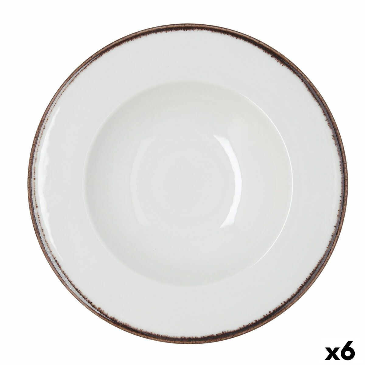 Plato para Pasta Bidasoa Orion Hydrozero Blanco Cerámica Ø 30 cm (6 Unidades)