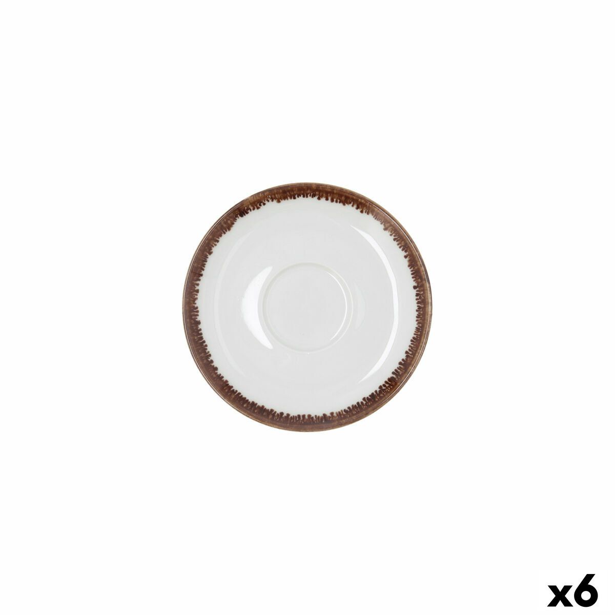 Plato Bidasoa Orion Hydrozero Blanco Cerámica Ø 14 cm Café (6 Unidades)