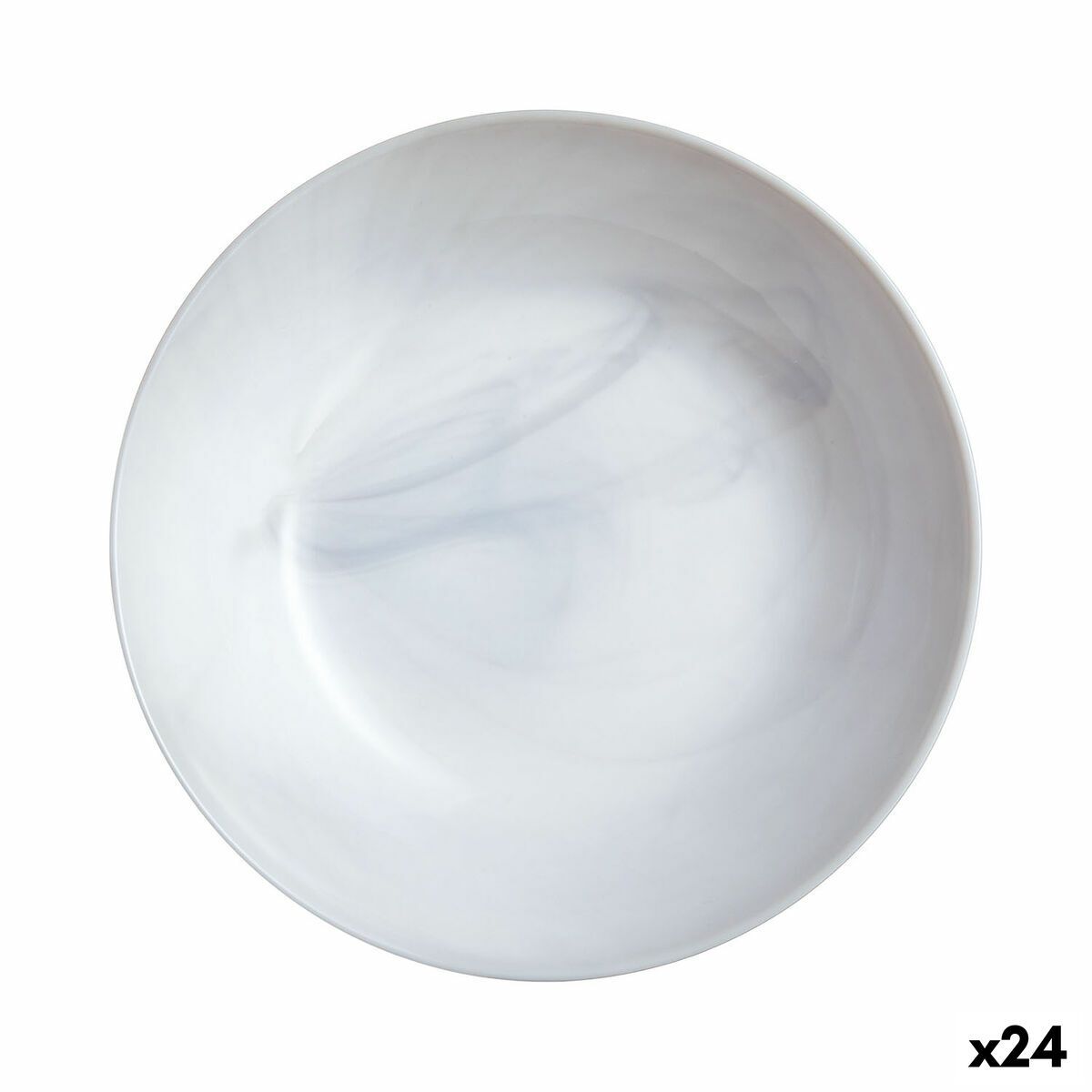 Plato Hondo Luminarc Diwali Granit Marb Bicolor Vidrio Ø 20 cm (24 Unidades)