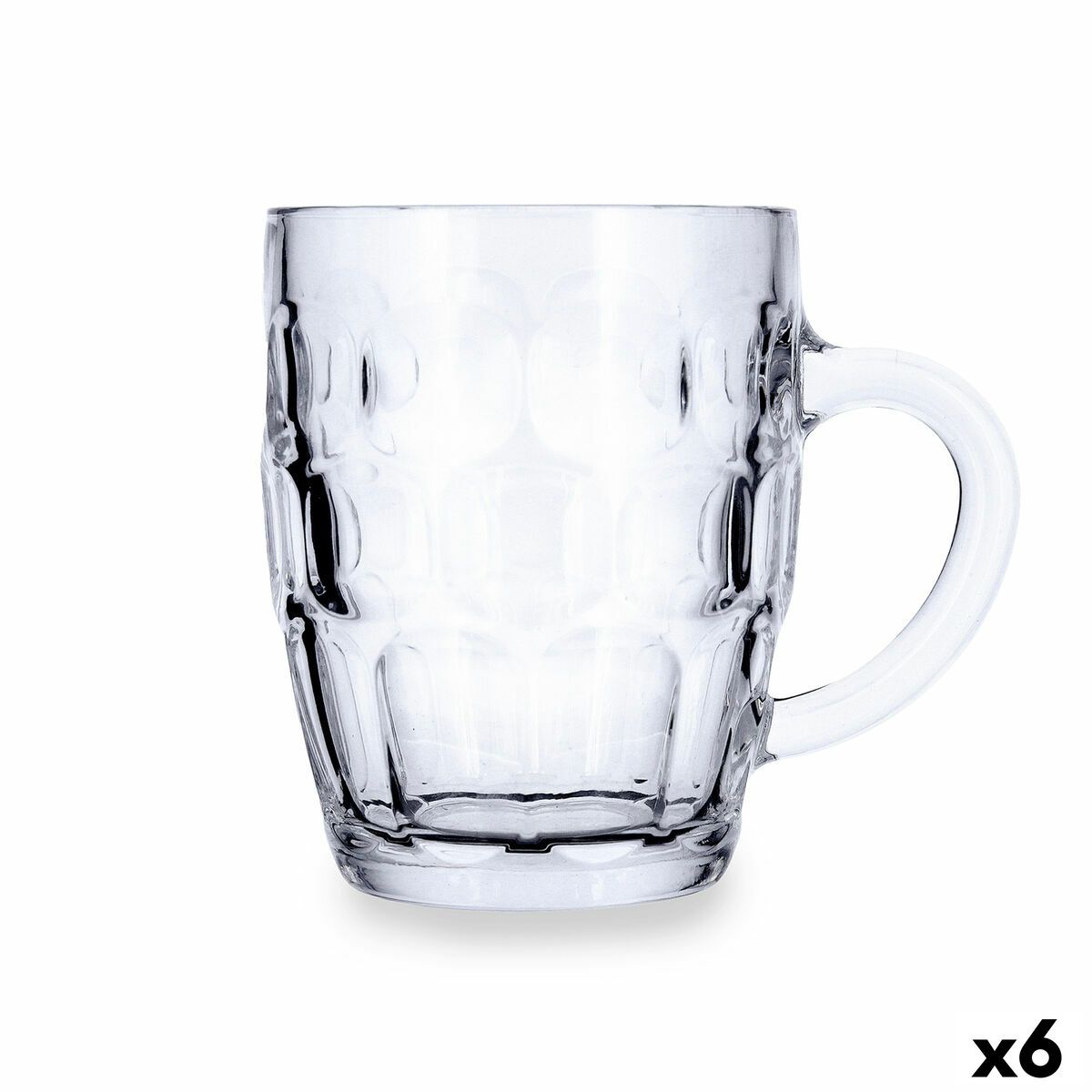 Jarra de Cerveza Quid Espuma Transparente Vidrio 560 ml (6 Unidades)