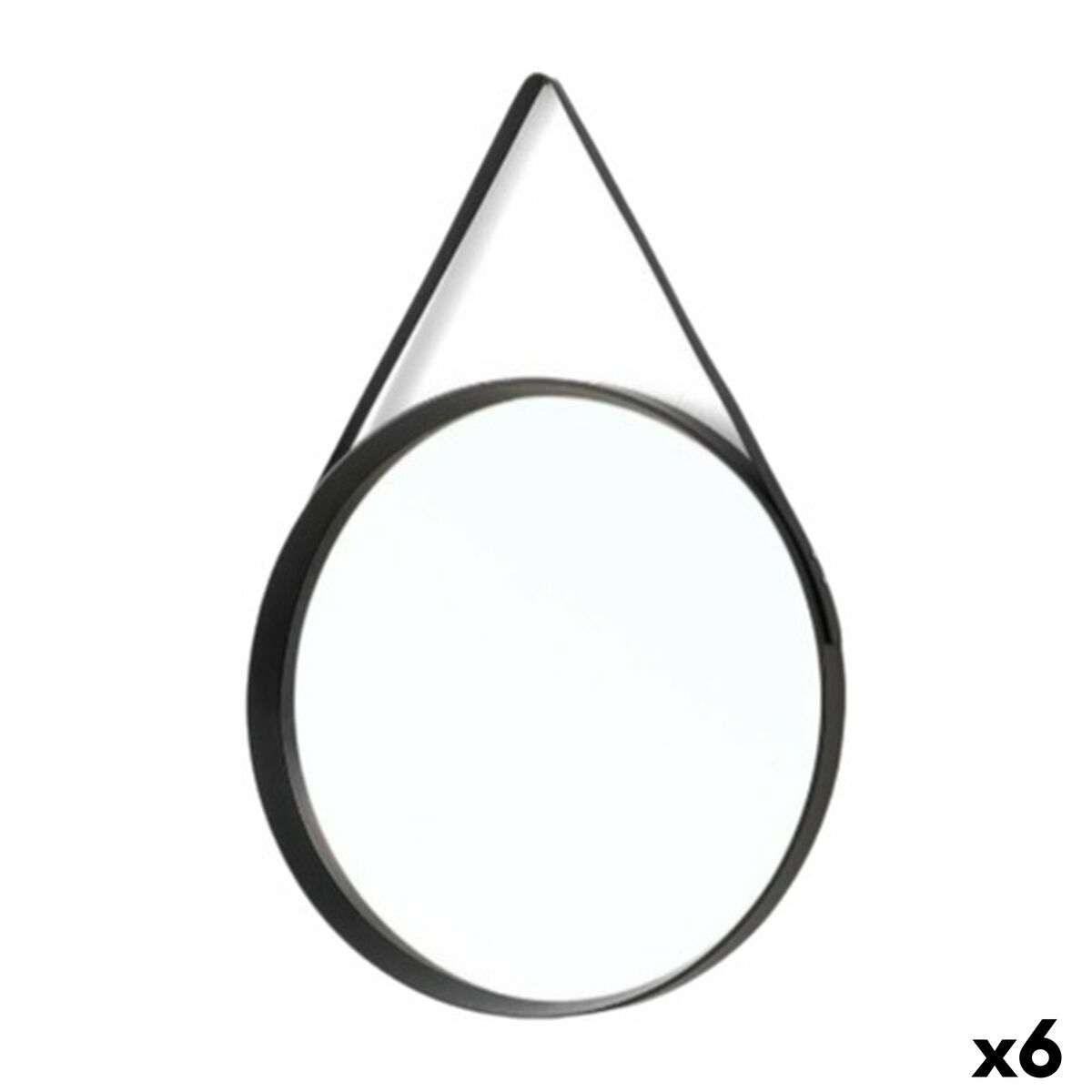 Espejo de pared Gift Decor Negro 51 x 4,5 x 76 cm (6 Unidades)