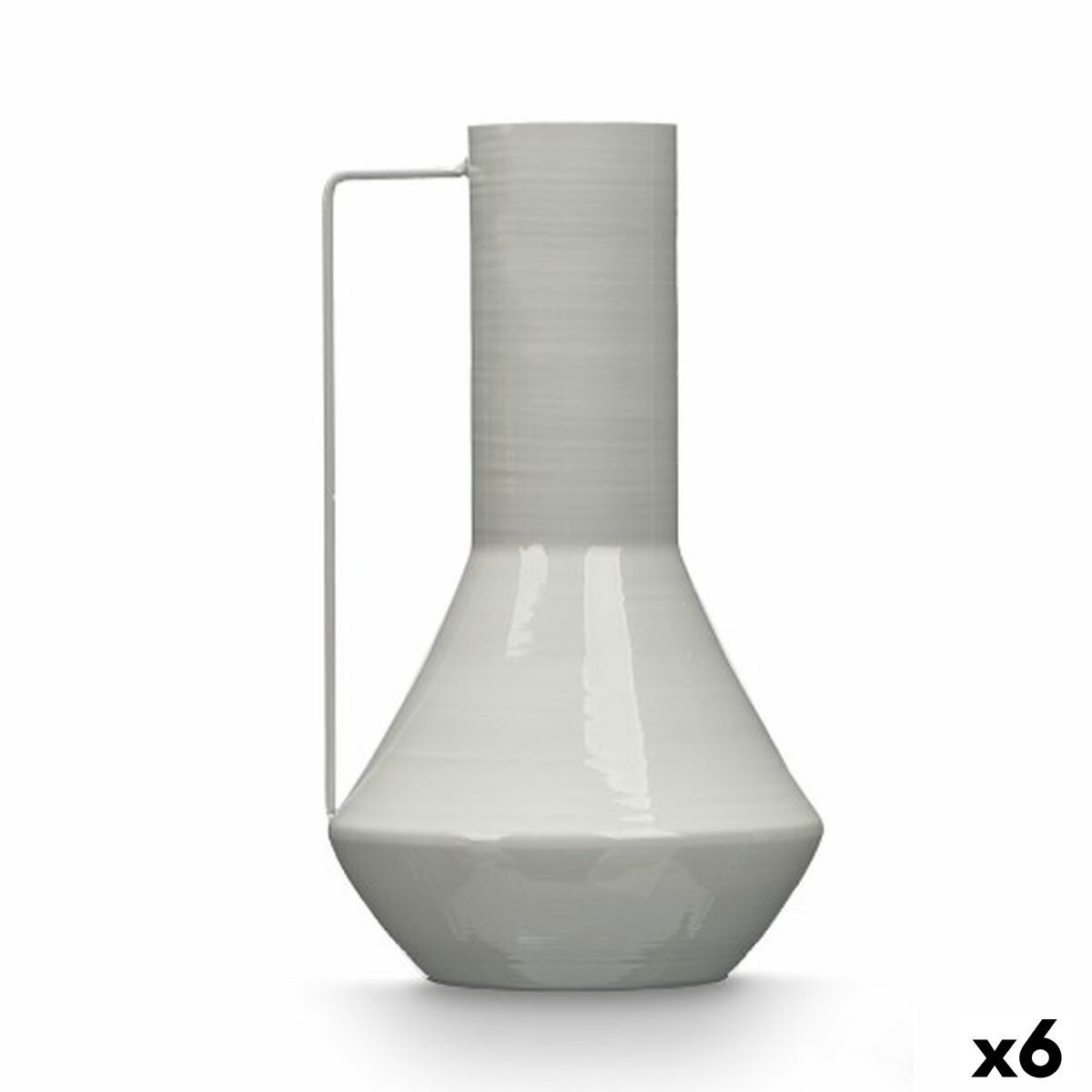Jarrón Gift Decor Gris Hierro Cónico 17 x 29 x 7 cm (6 Unidades)