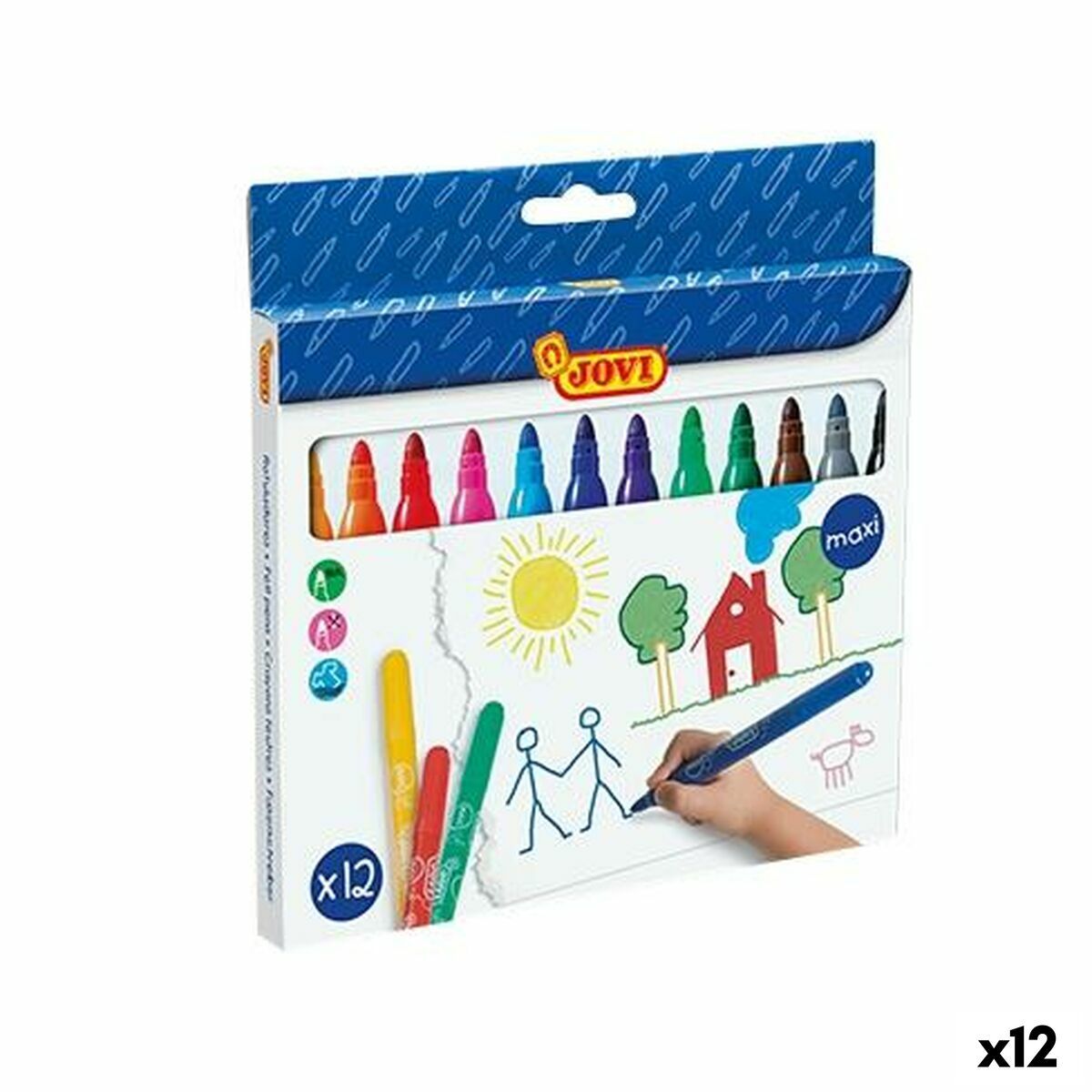 Set de Rotuladores Jovi Maxi Multicolor 12 Piezas (12 Unidades)