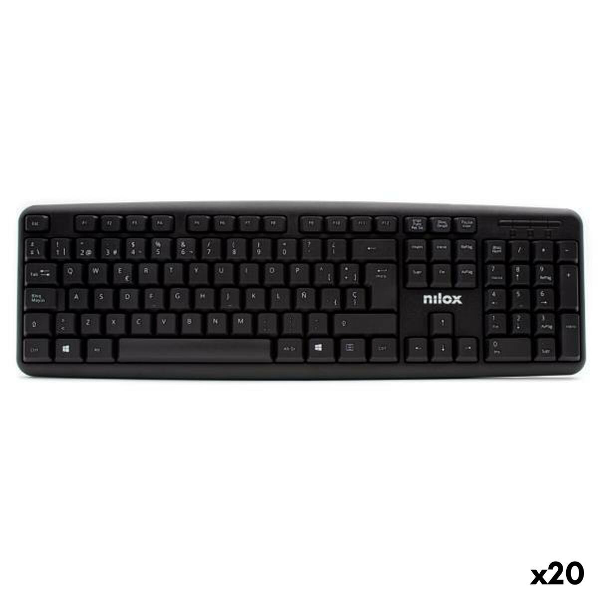 Teclado Nilox Negro Qwerty Español (20 Unidades)