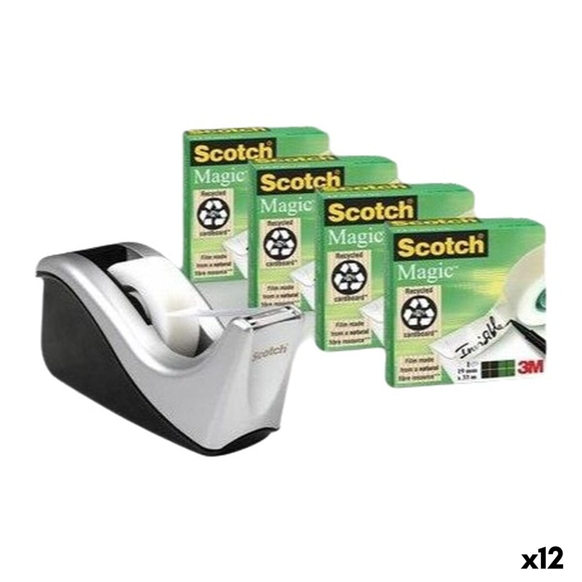 Portacelo Scotch C60 Negro Gris Cinta Adhesiva x 4 (12 Unidades)