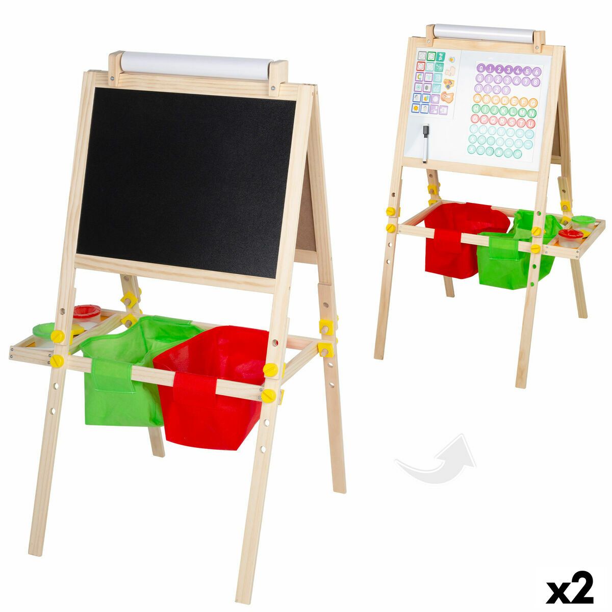 Pizarra de Doble Cara Colorbaby 57 x 93 x 59 cm 2 Unidades