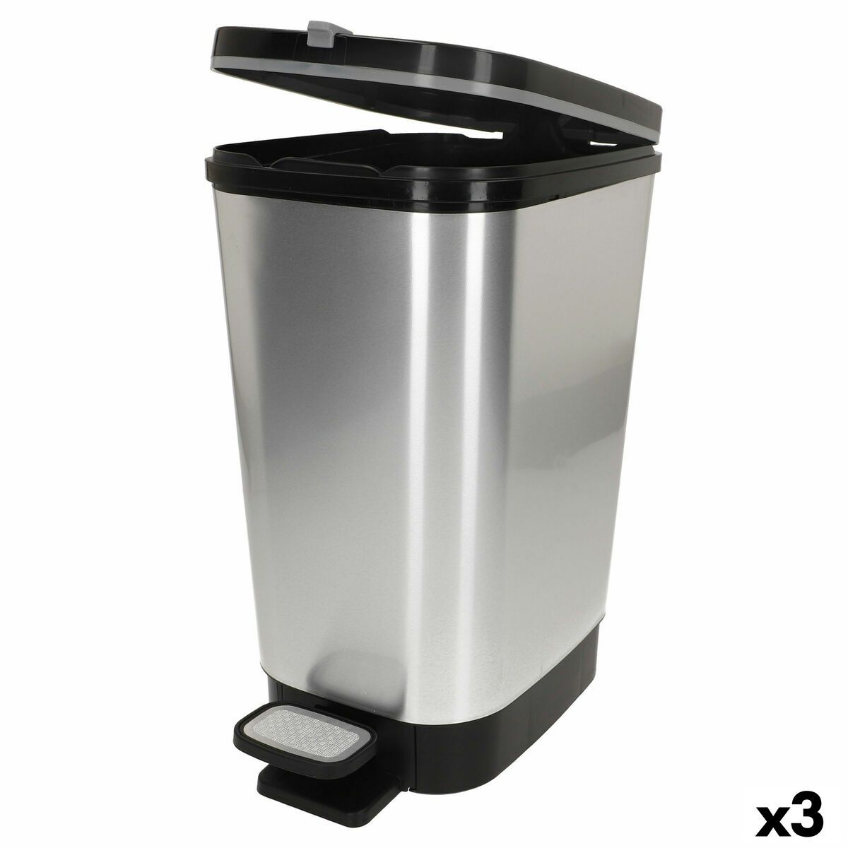 Cubo de basura Curver Gris Plástico 45 L (3 Unidades)