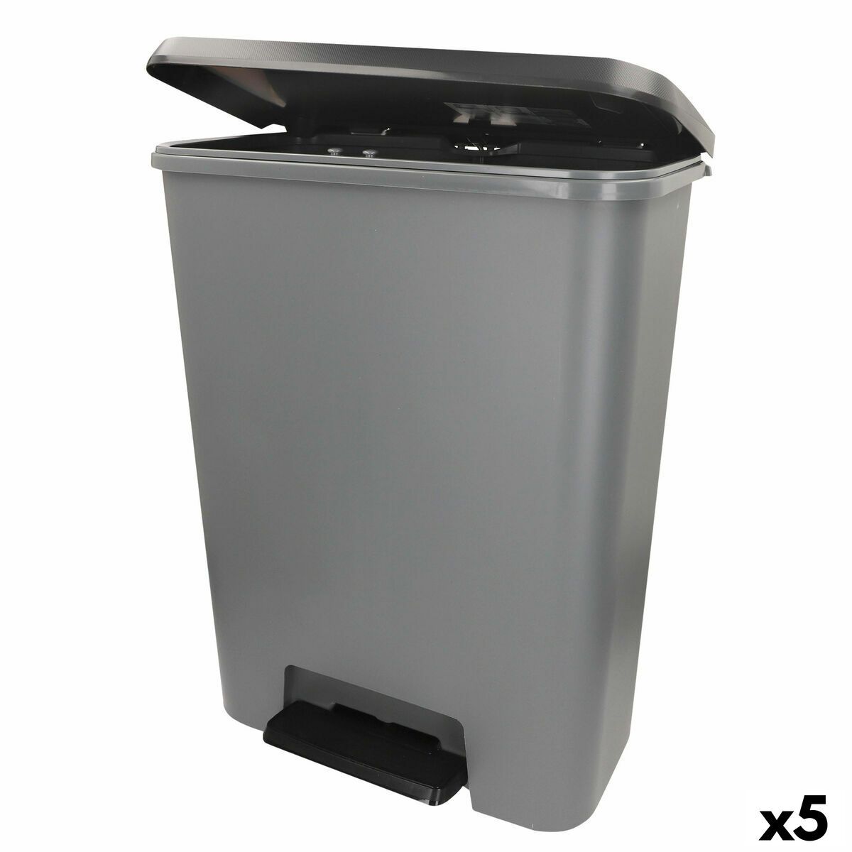 Cubo de basura Curver Gris oscuro Plástico 50 L (5 Unidades)