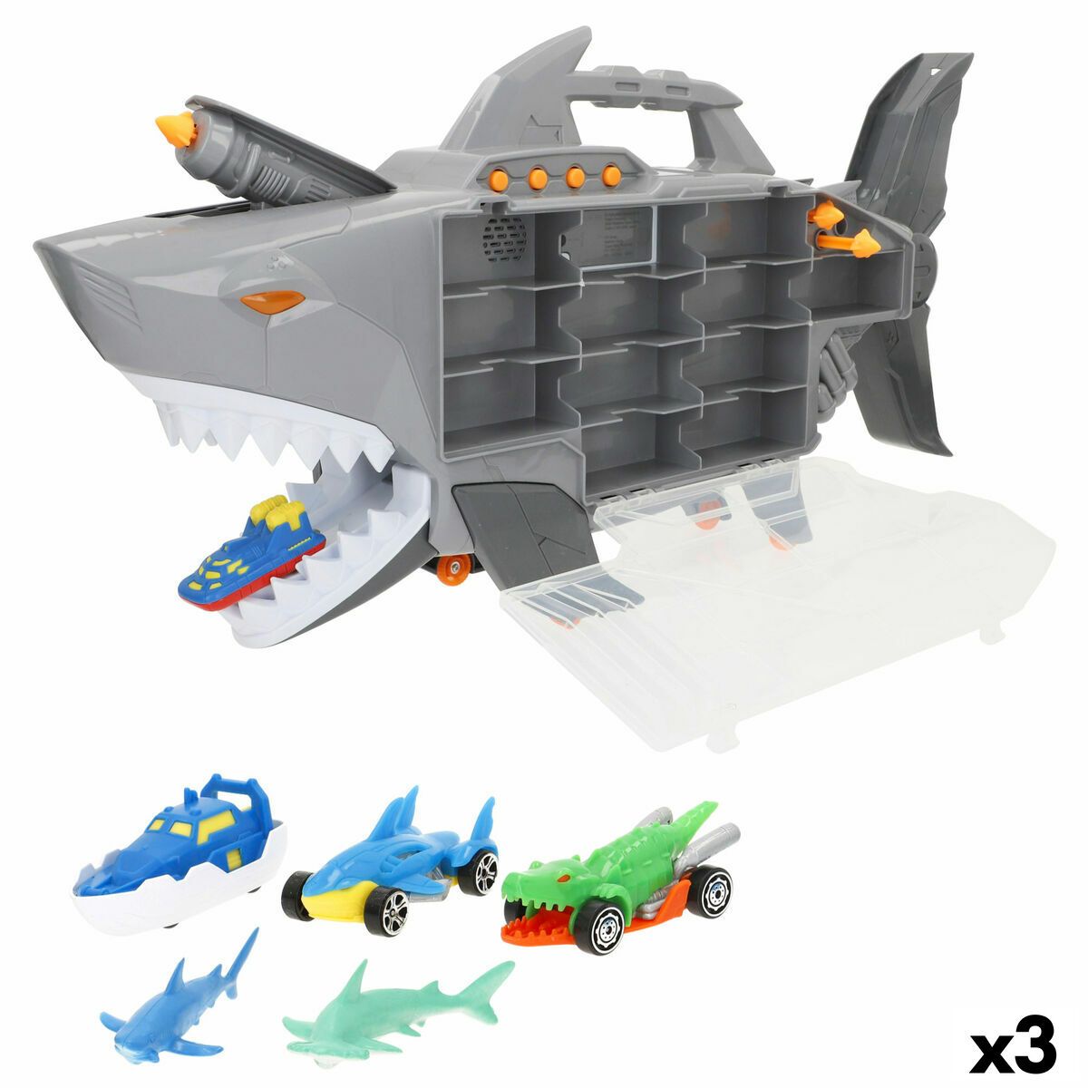 Playset de Vehículos Teamsterz Tiburón (3 Unidades)