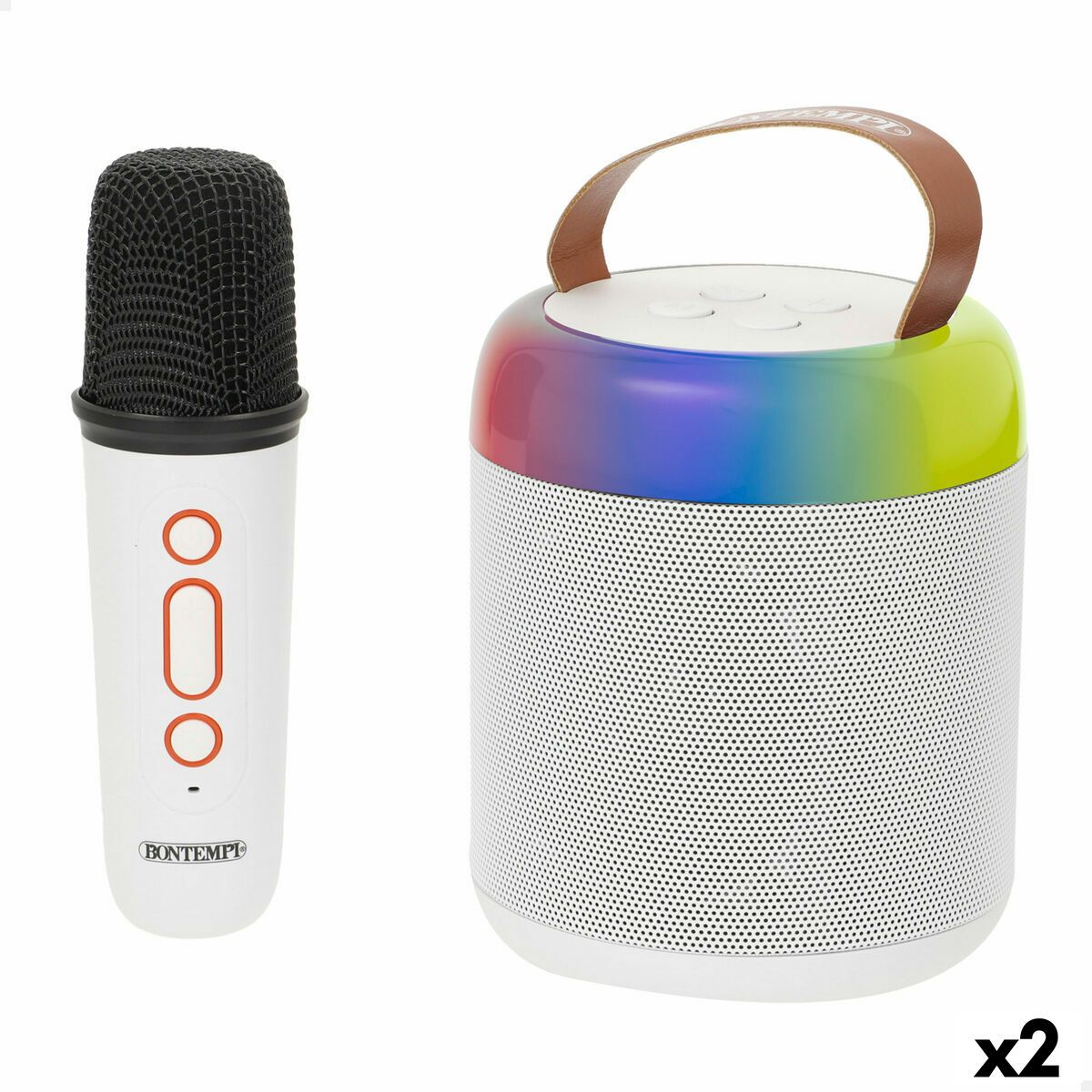 Altavoz con Micrófono Karaoke Bontempi 2 Unidades