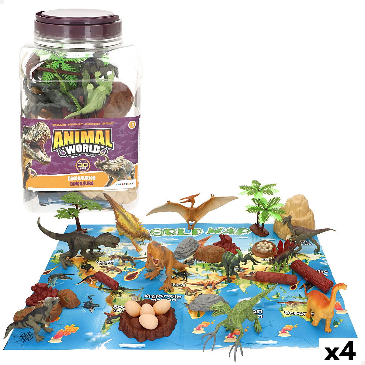 Set de Dinosaurios Colorbaby 18 x 10 x 6 cm 30 piezas 4 Unidades