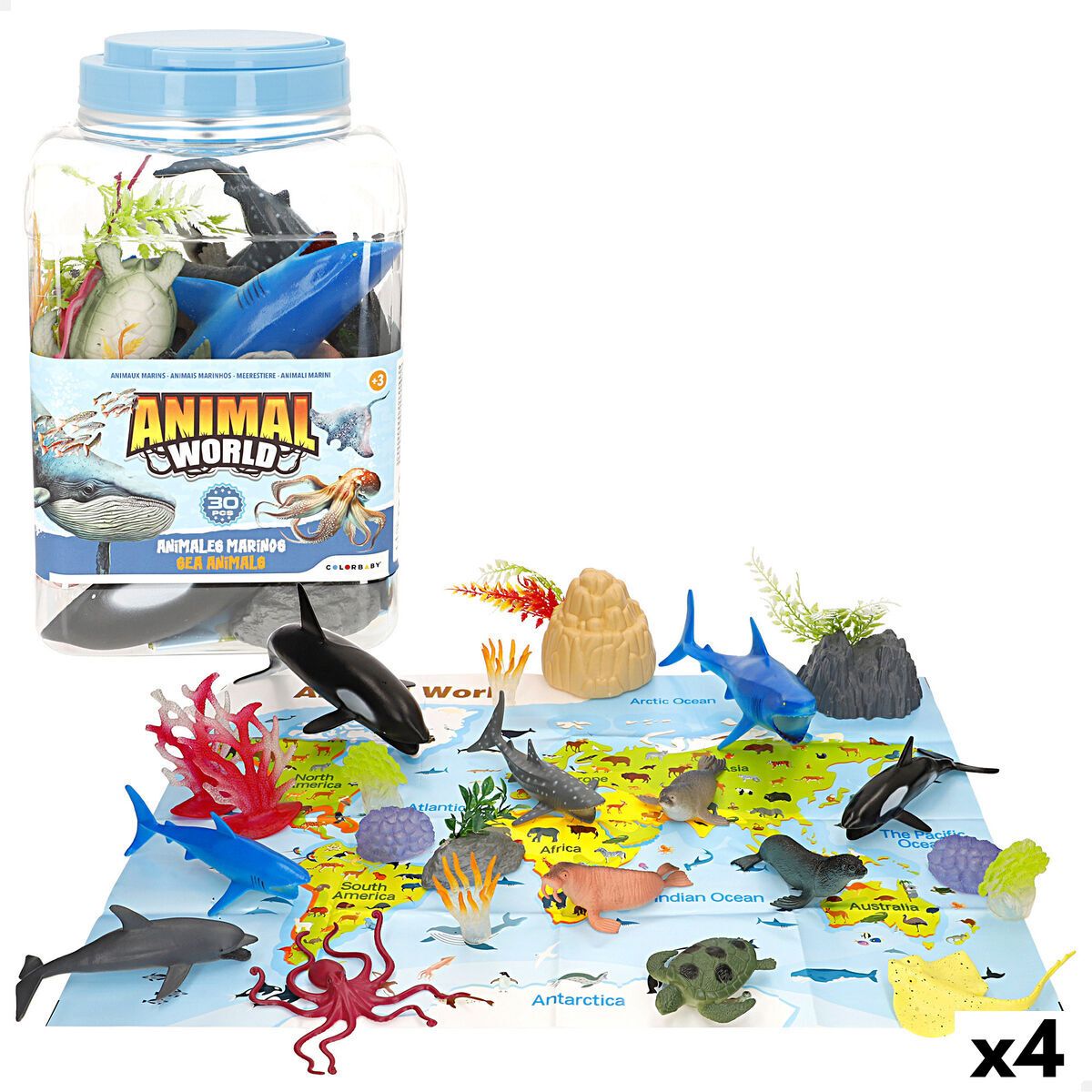 Set de Figuras de Animales Colorbaby Plástico 23 X 10 X 7 CM (4 Unidades)