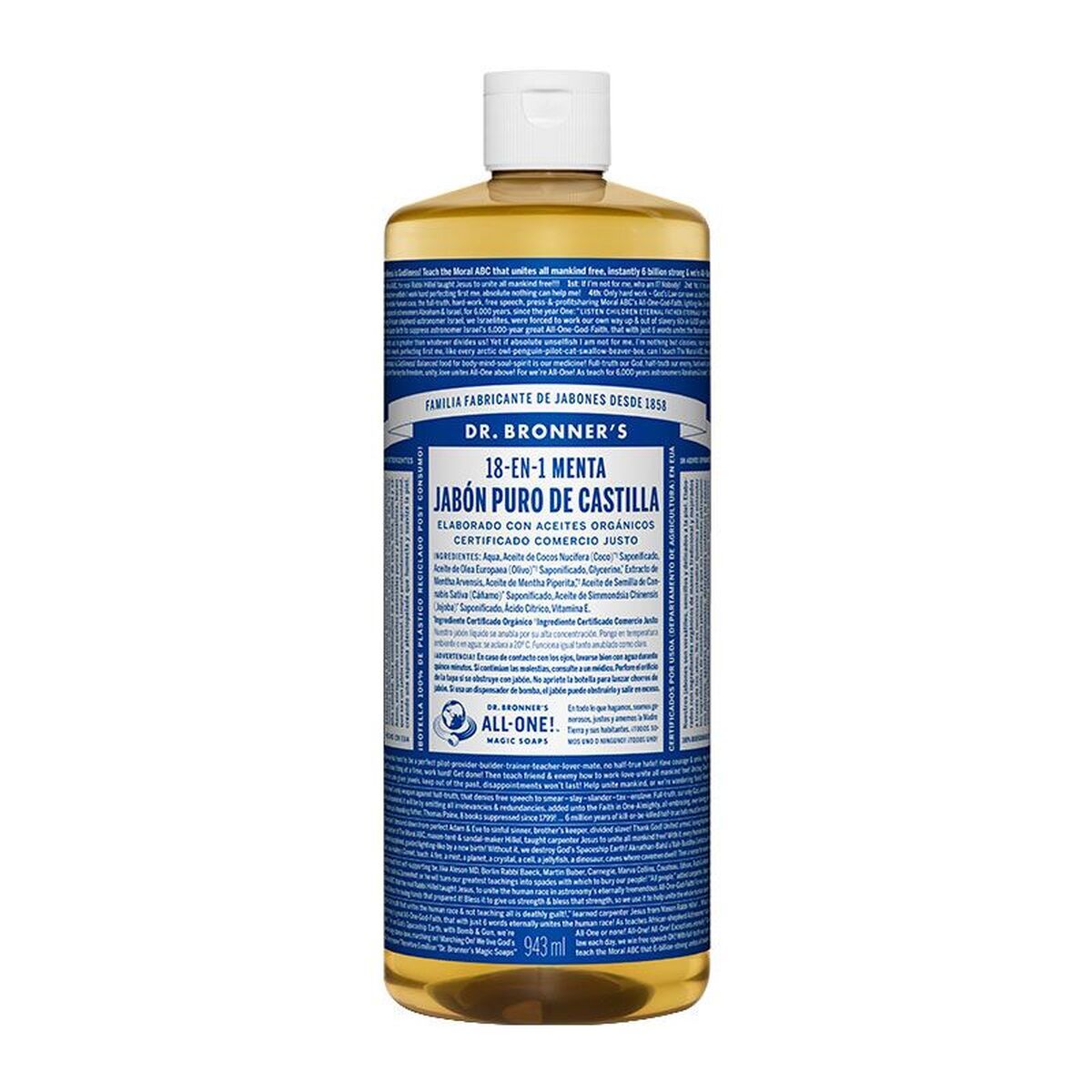 Jabón Líquido Dr Bronner's 945 ml Menta
