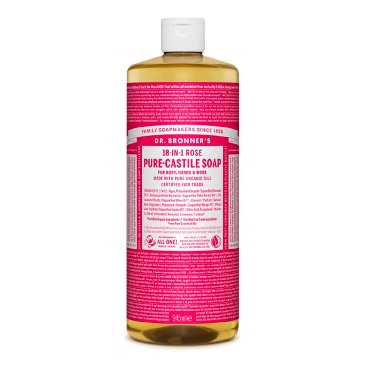 Jabón Líquido Dr Bronner's 945 ml Rosas