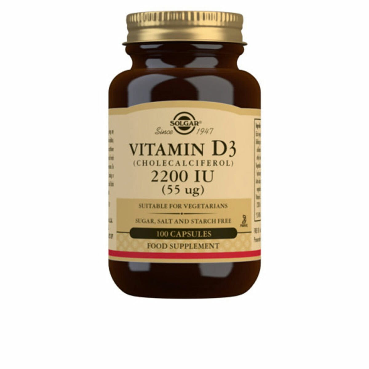 Vitamina D3 (Colecalciferol) Solgar 100 Unidades