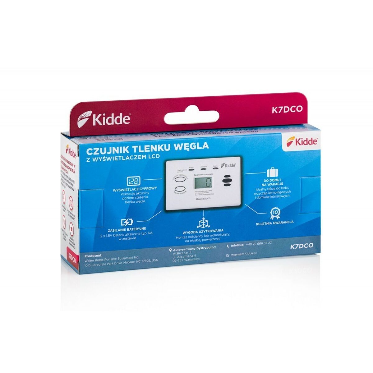 Detector de monóxido de carbono Kidde K7DCO