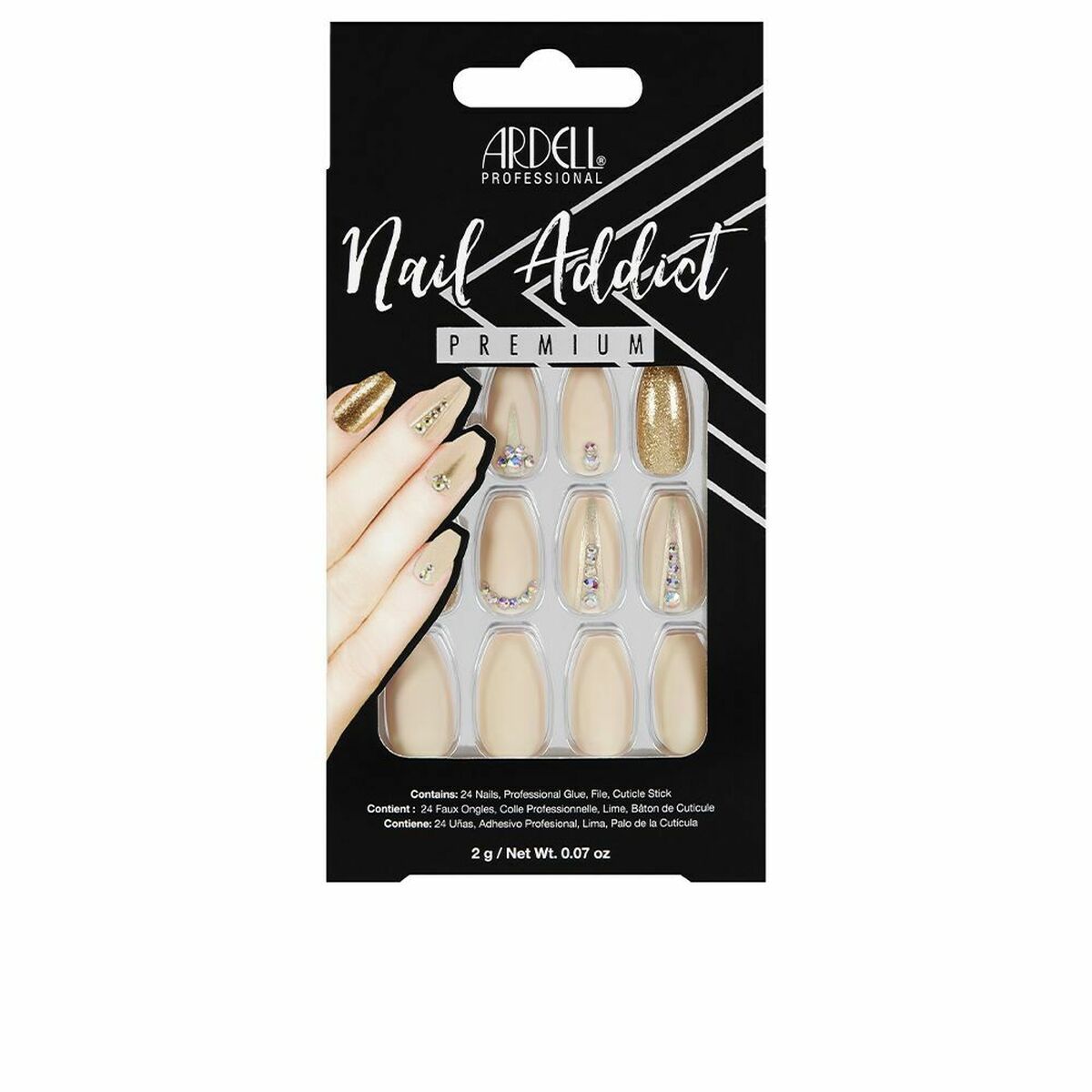 Uñas Postizas Ardell 75892 Nude Jeweled (1 unidad)
