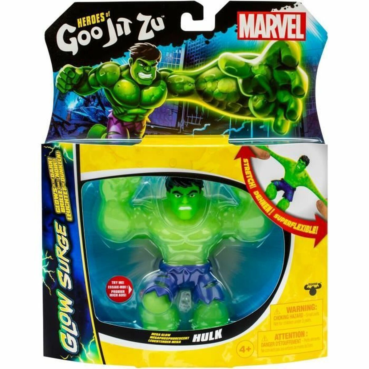 Figura de Acción Goo Jit Zu Hulk Glow Surge