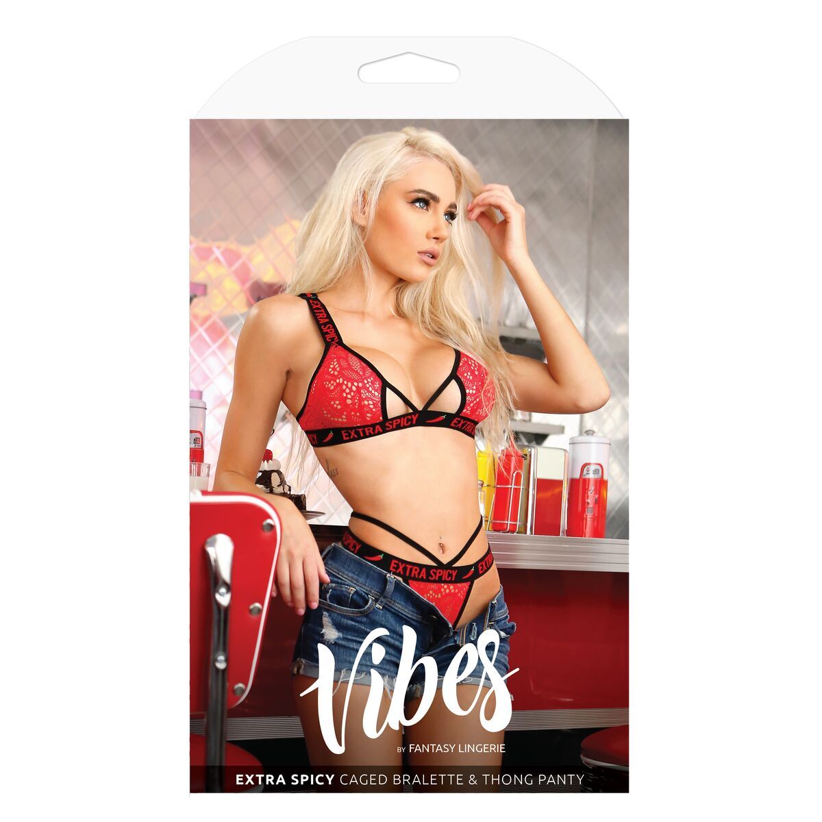 Conjunto de Lencería Fantasy Lingerie Rojo (S/M)